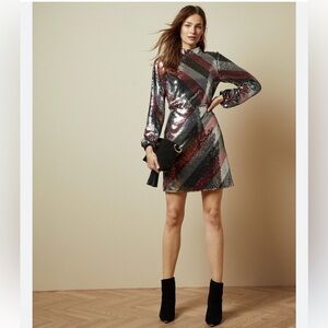 Ted Baker Sequin Striped Dress